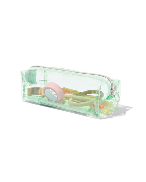 trousse vert menthe transparente