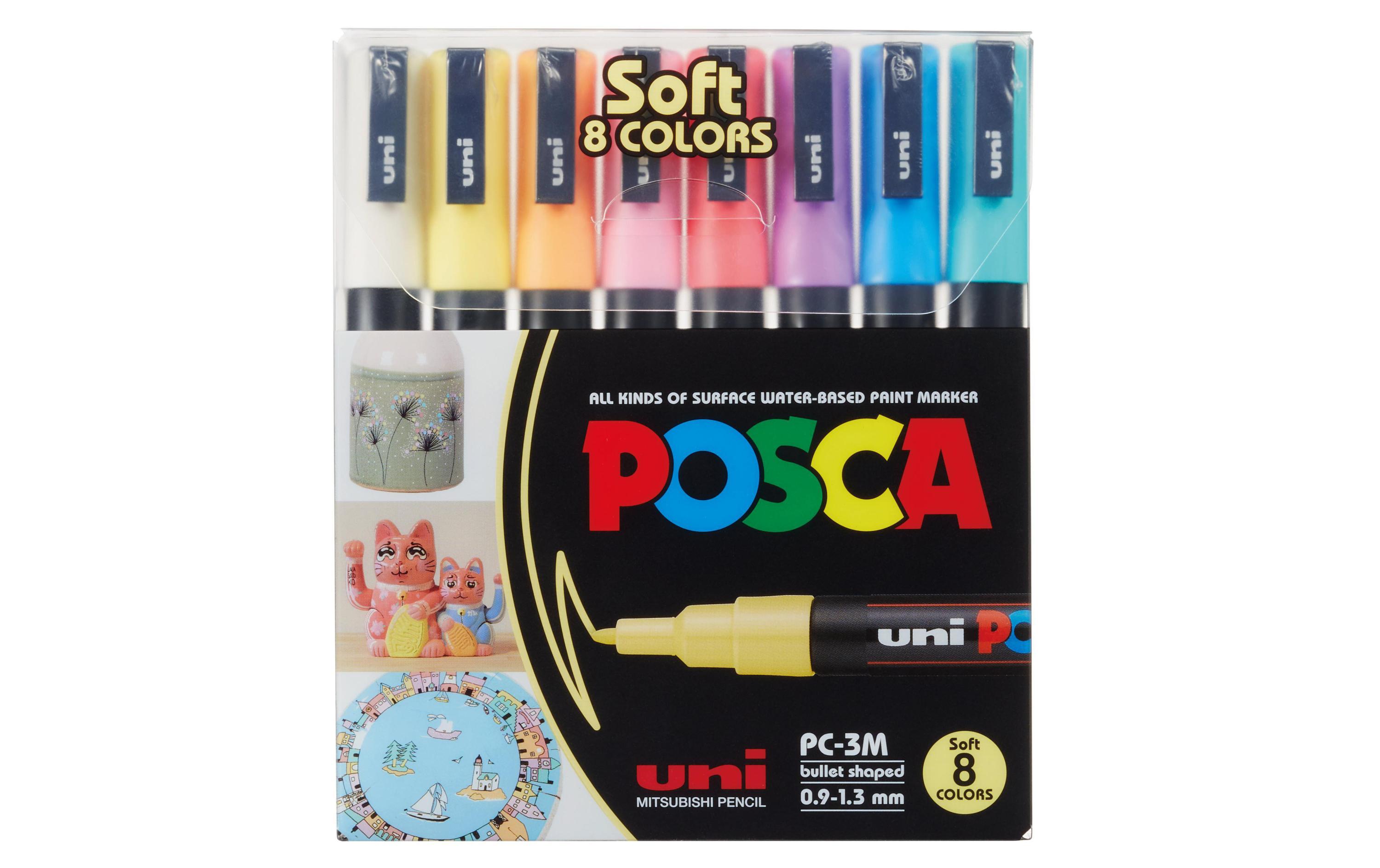 Permanent-Marker POSCA Softcolors 0.9 - 1.3 mm, 8 StückMarker-Set