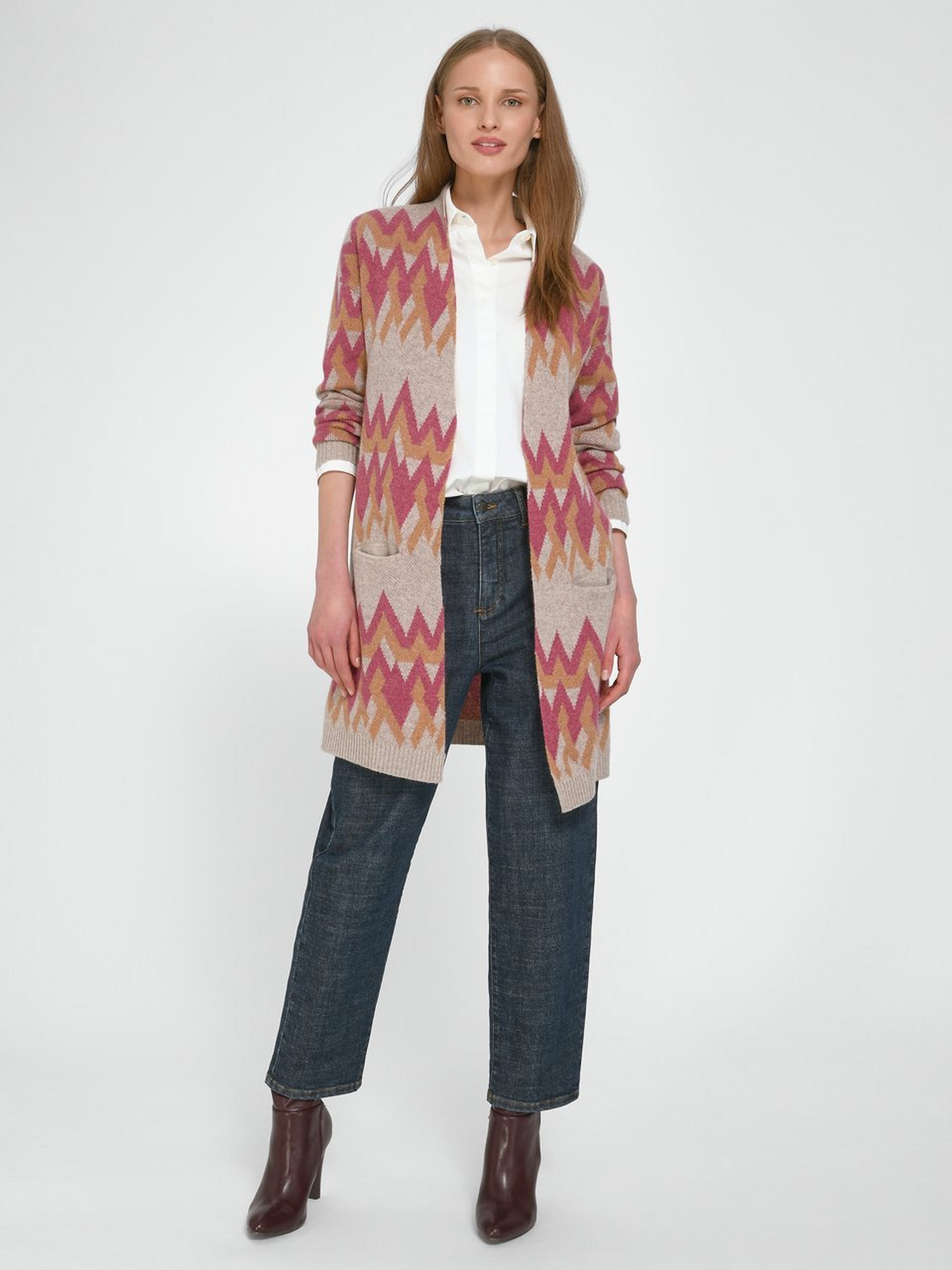 Long-Strickjacke