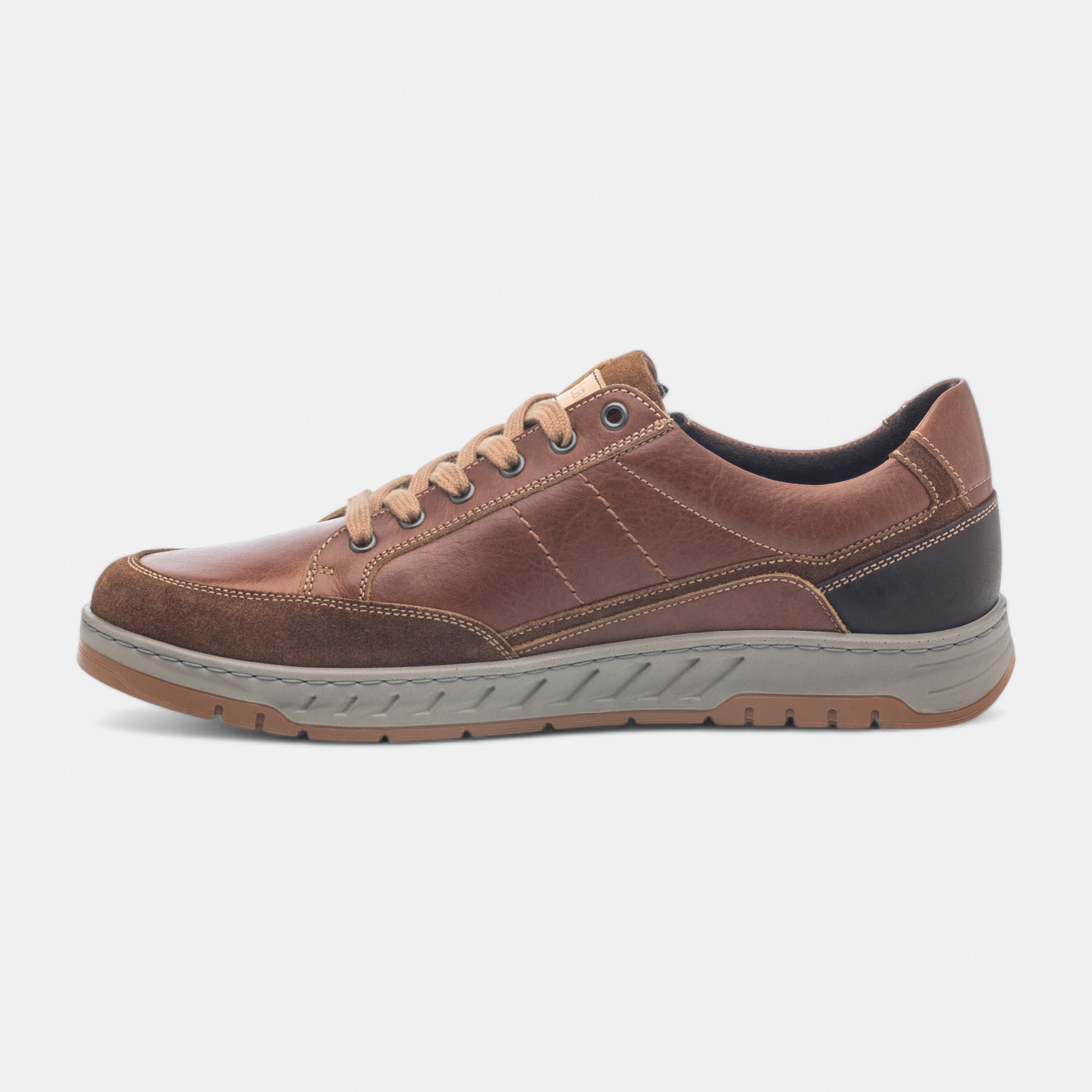 Derbies pieds sensibles Homme en cuir cognac