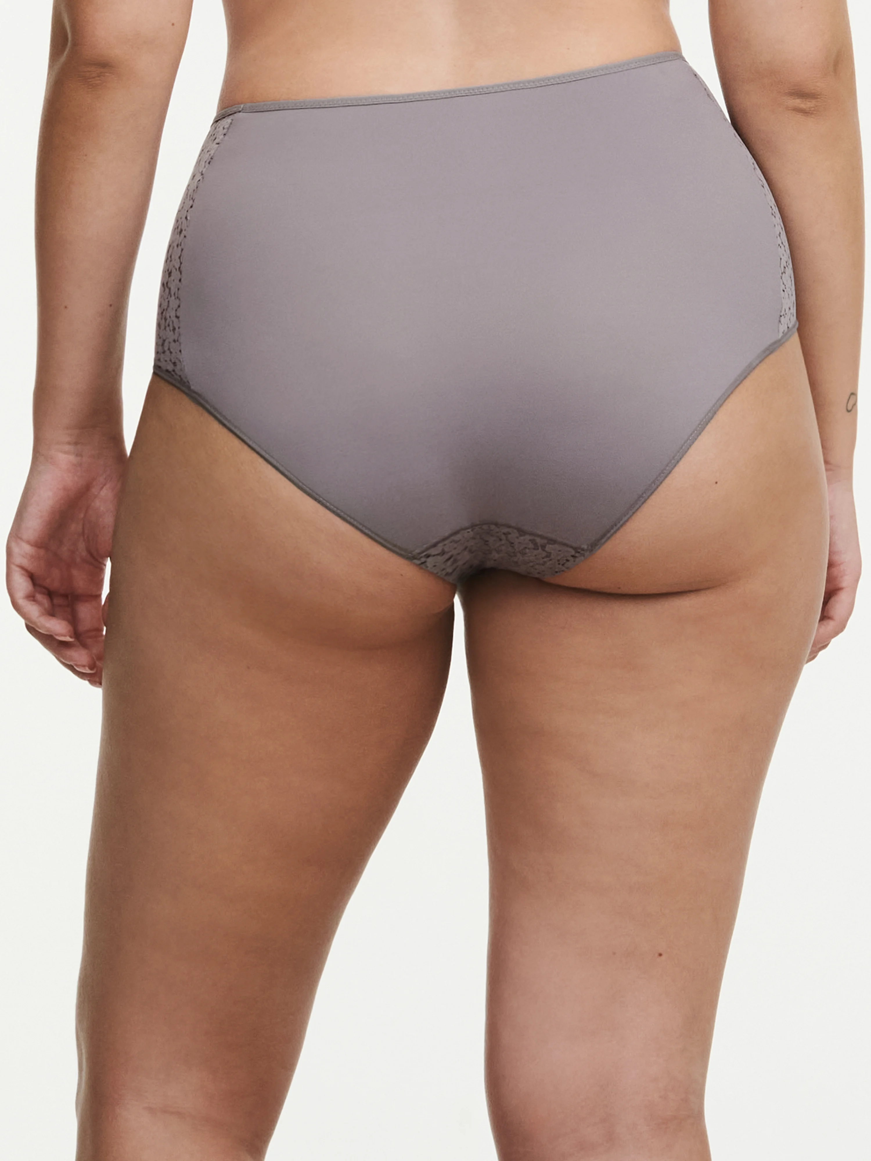 NORAH - Culotte taille haute en dentelle | Gris