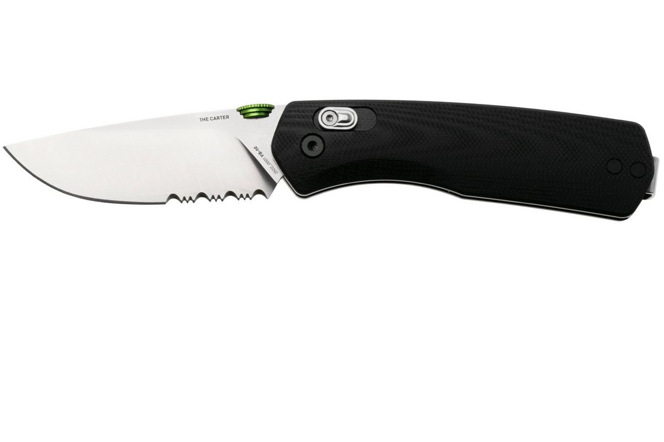 The James Brand The Carter 108114-01 Serrated VG10, Black G10, zakmes