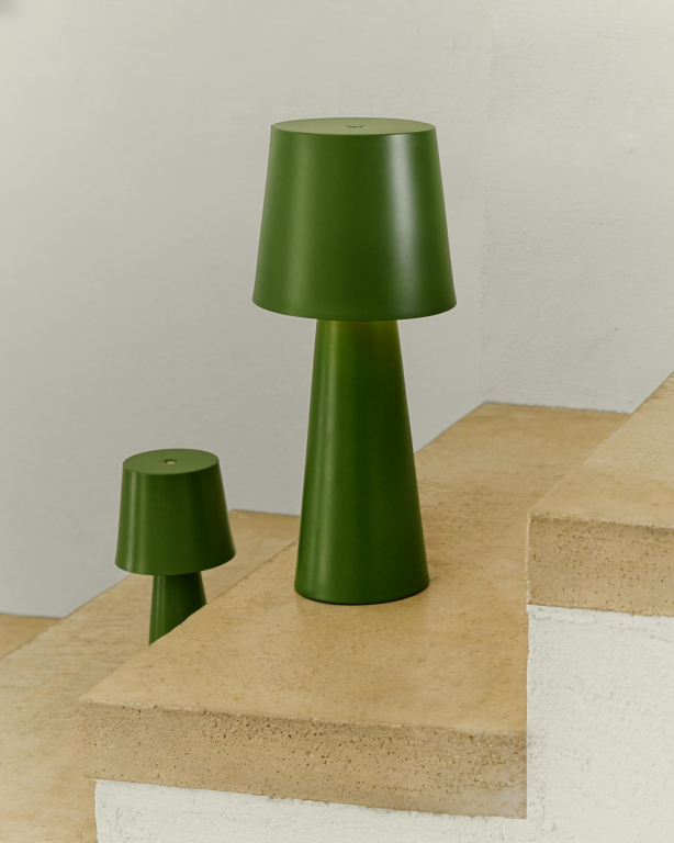 Kave Home Arenys tafellamp klein grijs