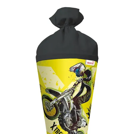 Roth Schultüte Extreme Motocross mit Filzverschluss, 70 cm, rund