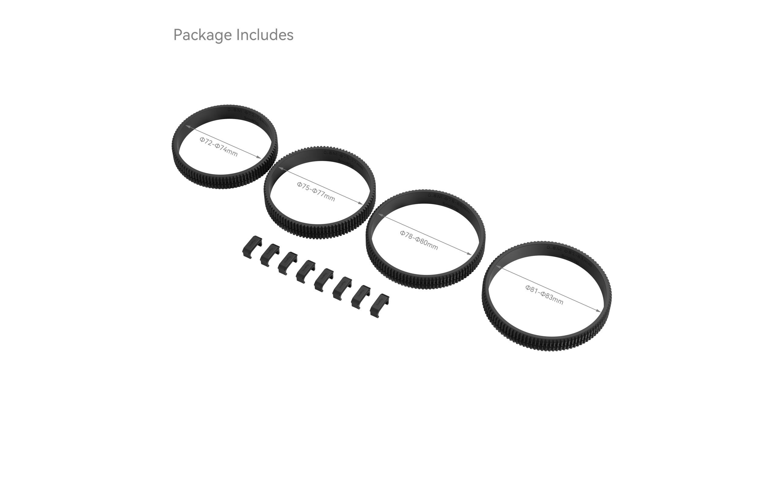 Zubehörset Seamless Focus Gear Ring Kit ab Φ72mm bis Φ83mmFokus-Zahnradring