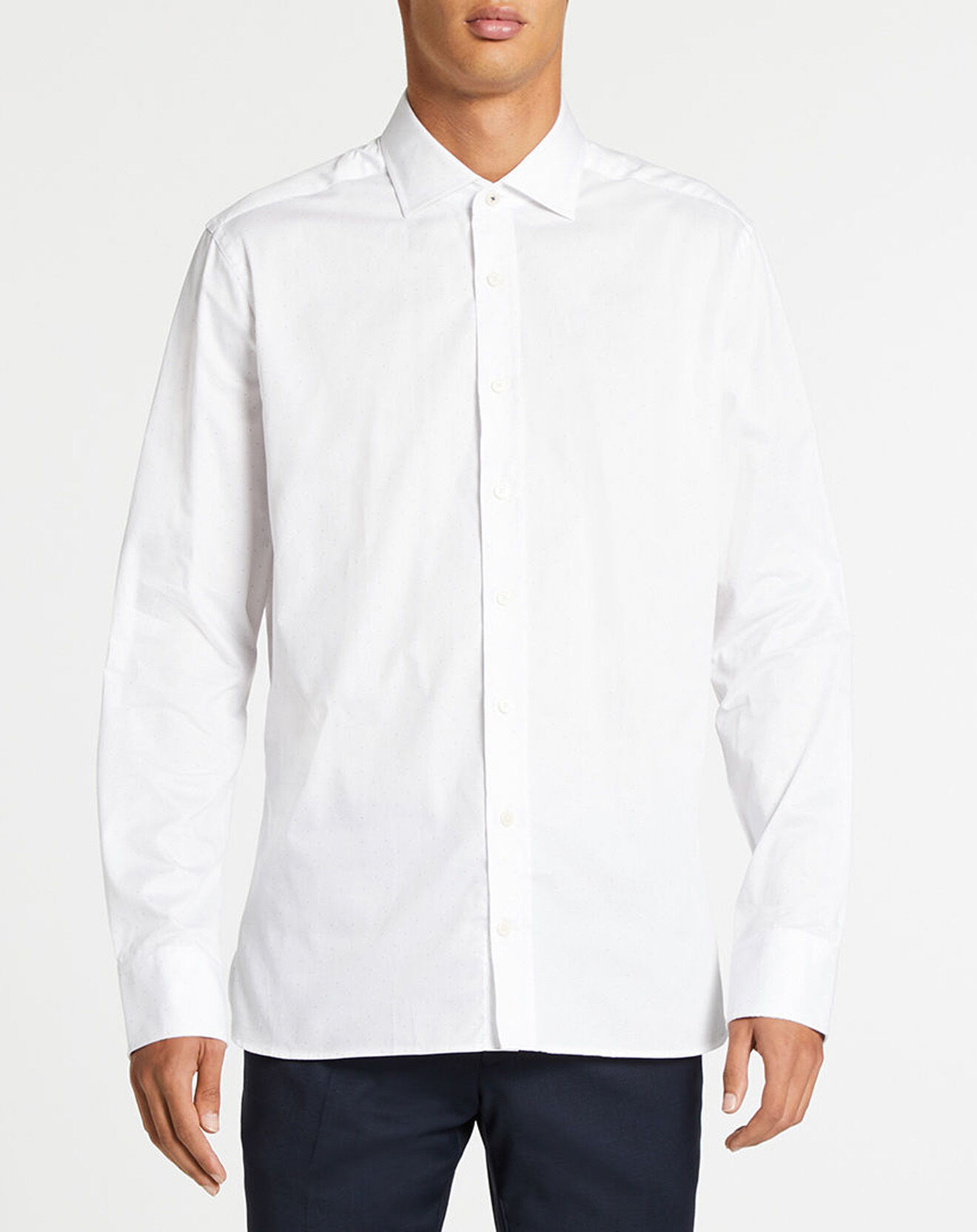 Hackett London Chemise Slim Fit à pois blanche