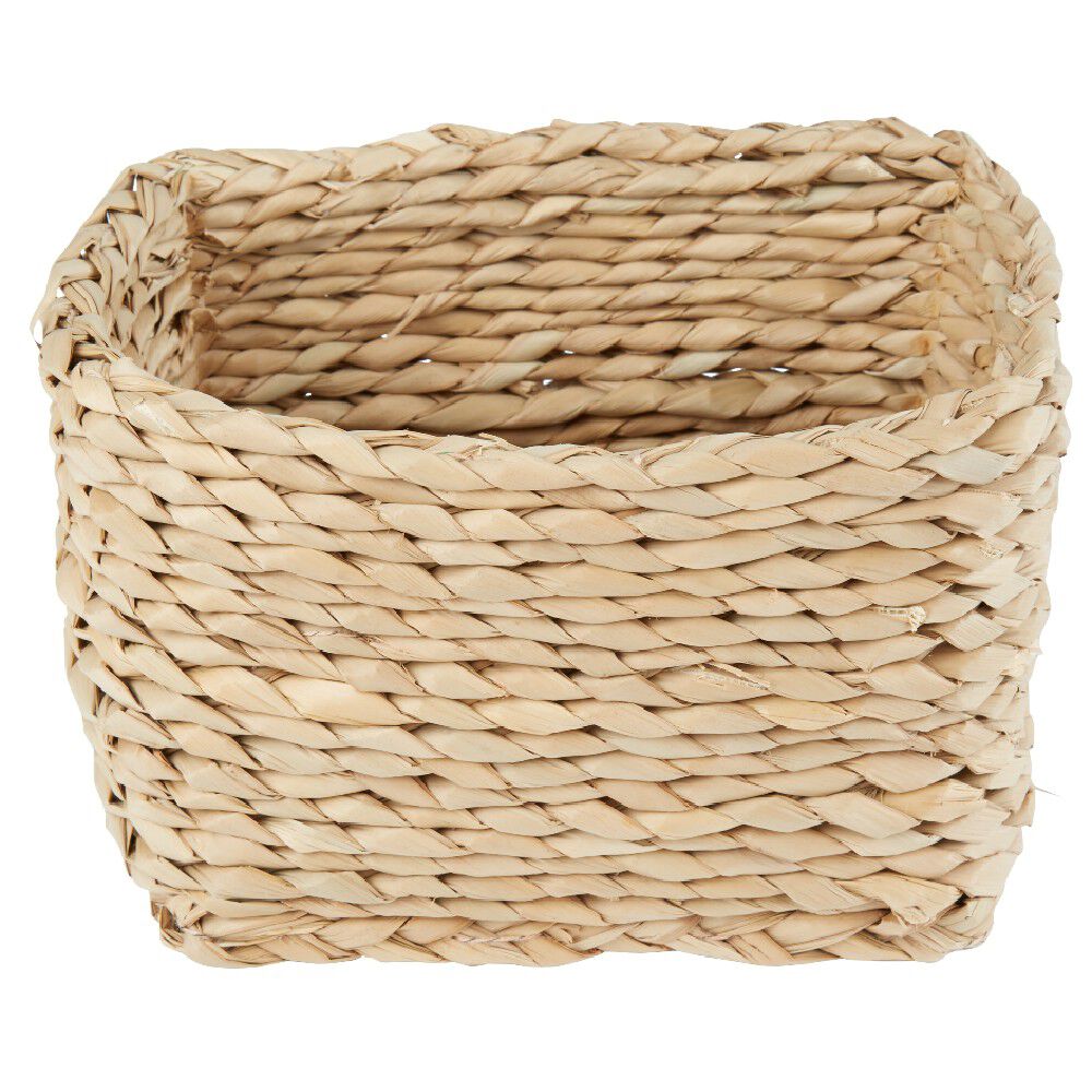 Panière carrée imitation osier naturel