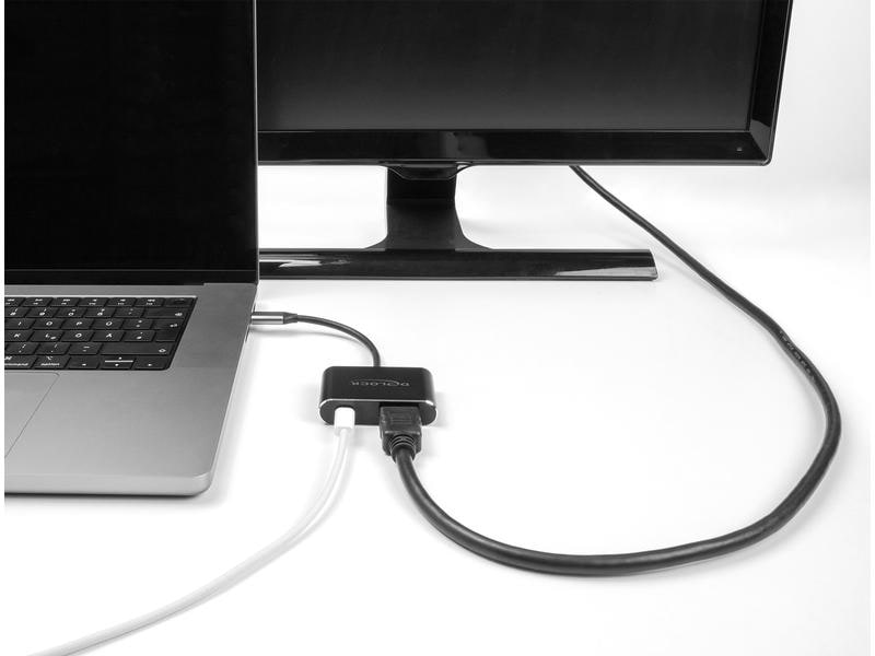 Delock Adapter 8K/60Hz USB Type-C - HDMI/USB Type-C Delock USB Type-C Adapter zu HDMI (DP Alt Mode) 8K mit HDR und Power Delivery 100 W