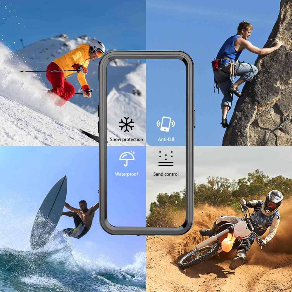 iPhone 14 Pro Max Wasserfeste Outdoor Schutz Hülle (IP68) - Schwarz