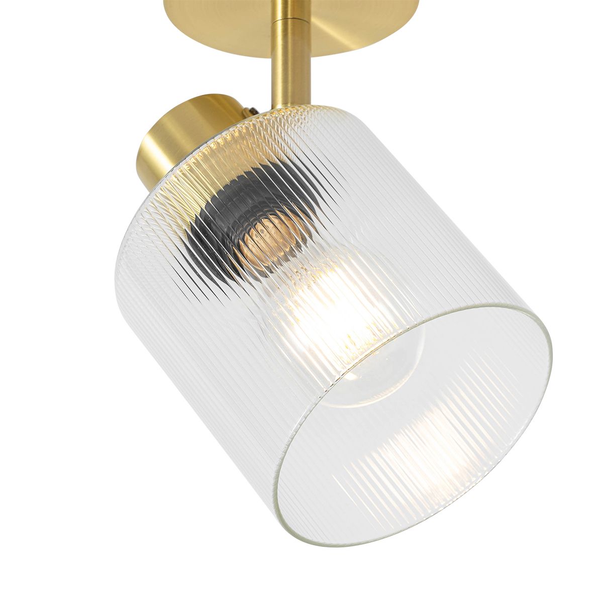 Art Deco plafondspot goud met glas verstelbaar - Laura