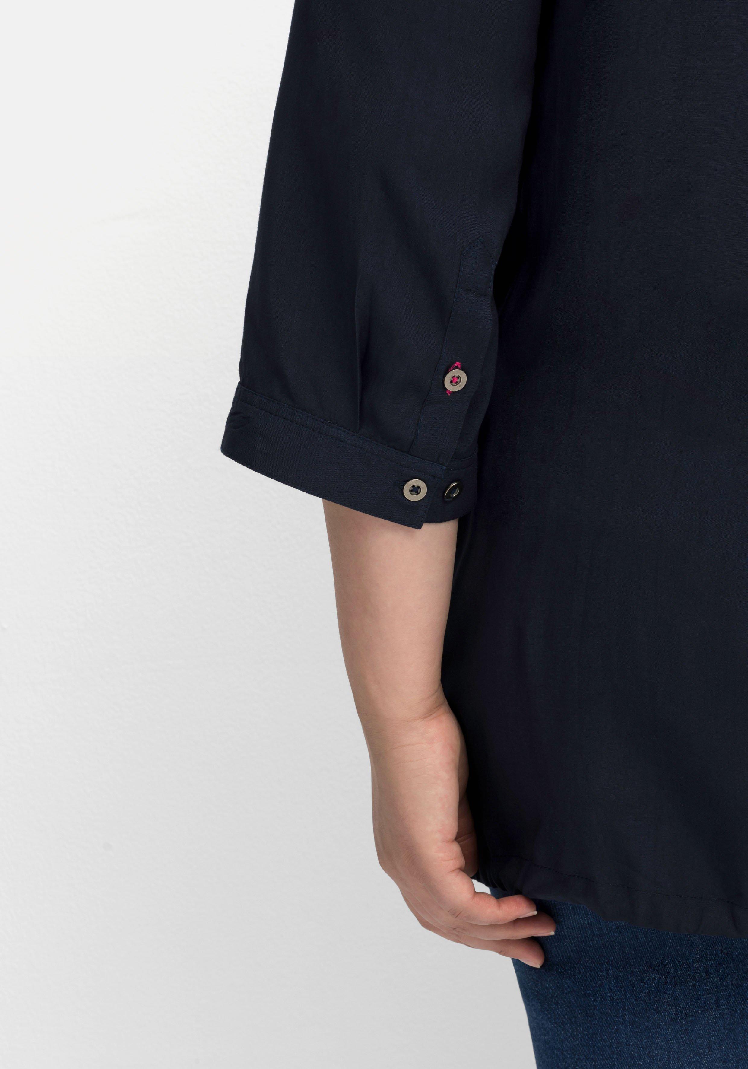 Hemdbluse mit 3/4-Arm und Saum-Tunnelzug