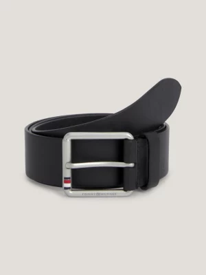 Cinto casual de couro com fivela de logotipo