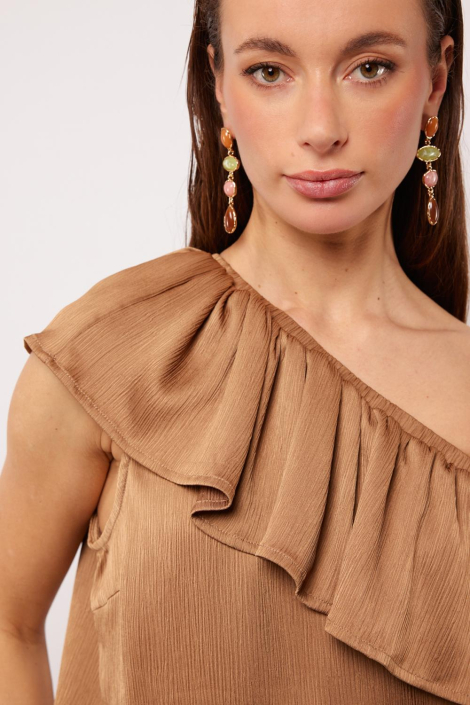 Fluresk camel dames top