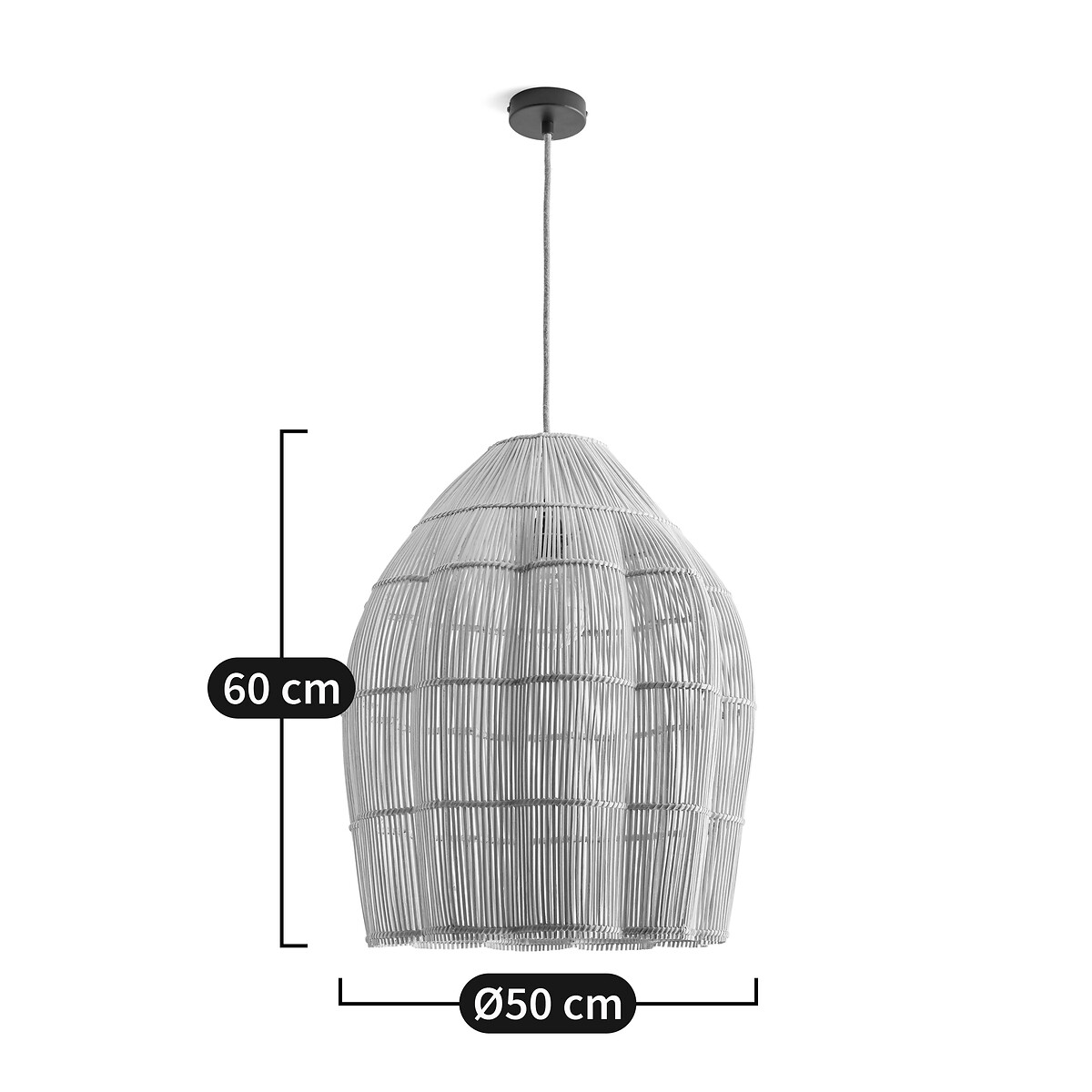 LA REDOUTE INTERIEURS<br>Luminária pendente de rattan Ø50 cm, Dankia
