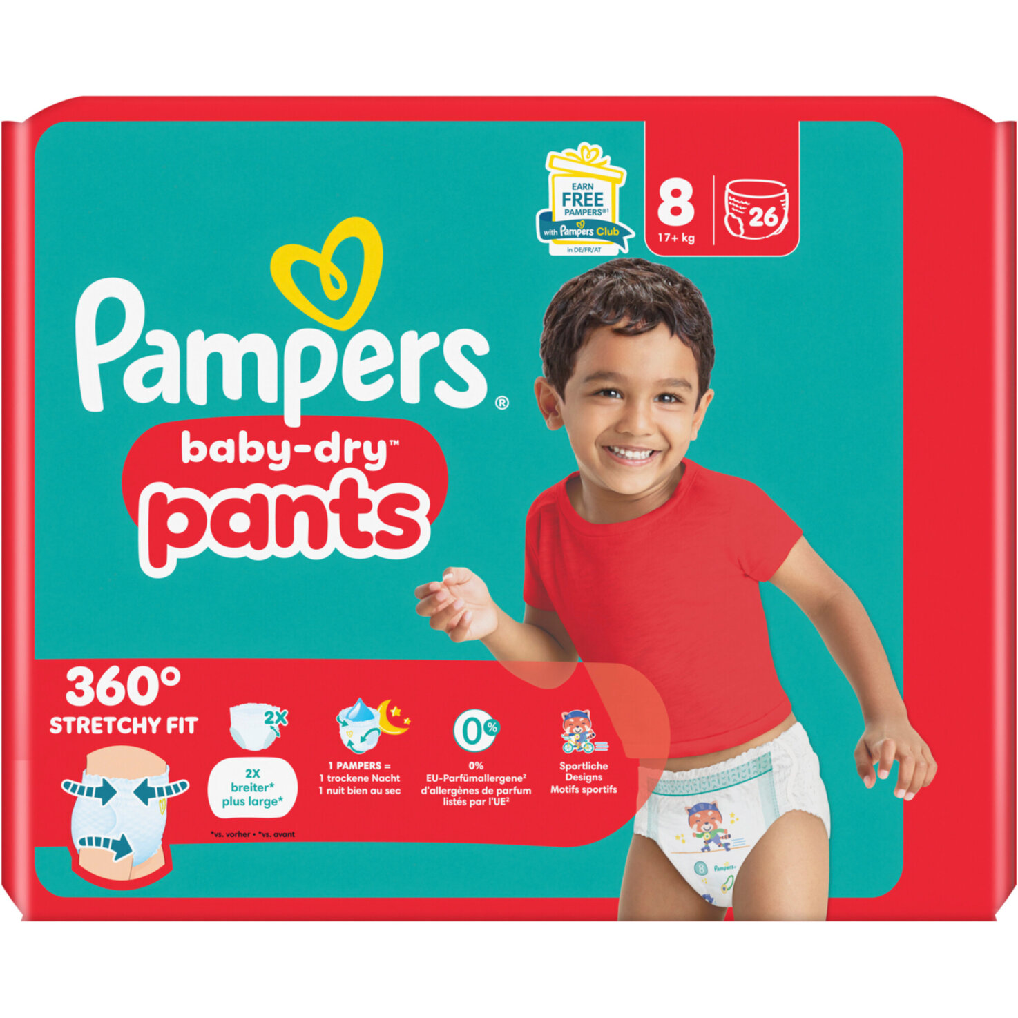 Pampers Baby Dry Pants Grösse 8 Extra Large 17+kg 26 Stück
