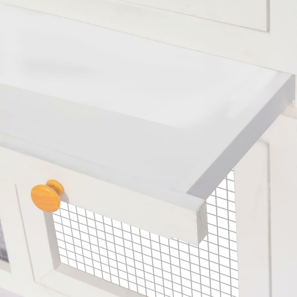 Cage clapier double pour animaux 130 x 68 x 105 cm bois vert blanc