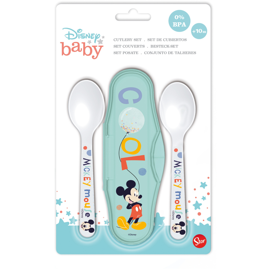 Stor Löffel mit Etui 2er-Set - Mickey cool