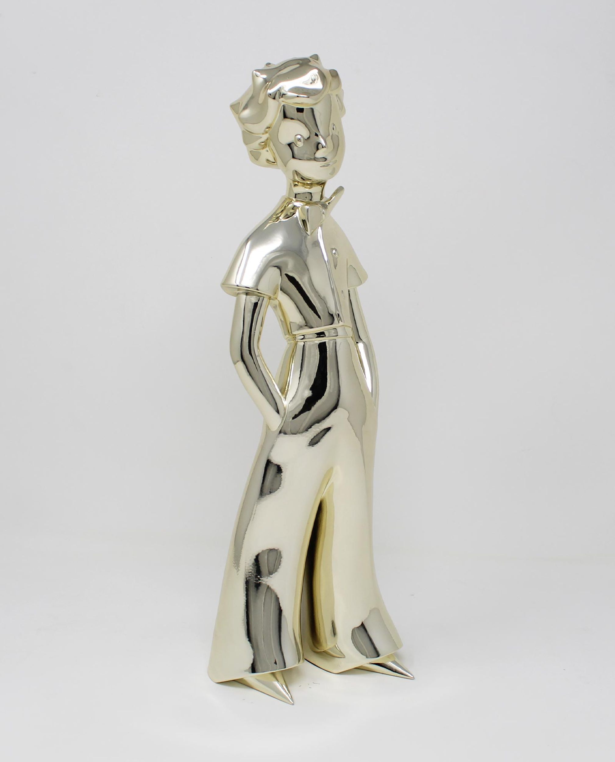 Der kleine Prinz 30cm chrom gold Figur