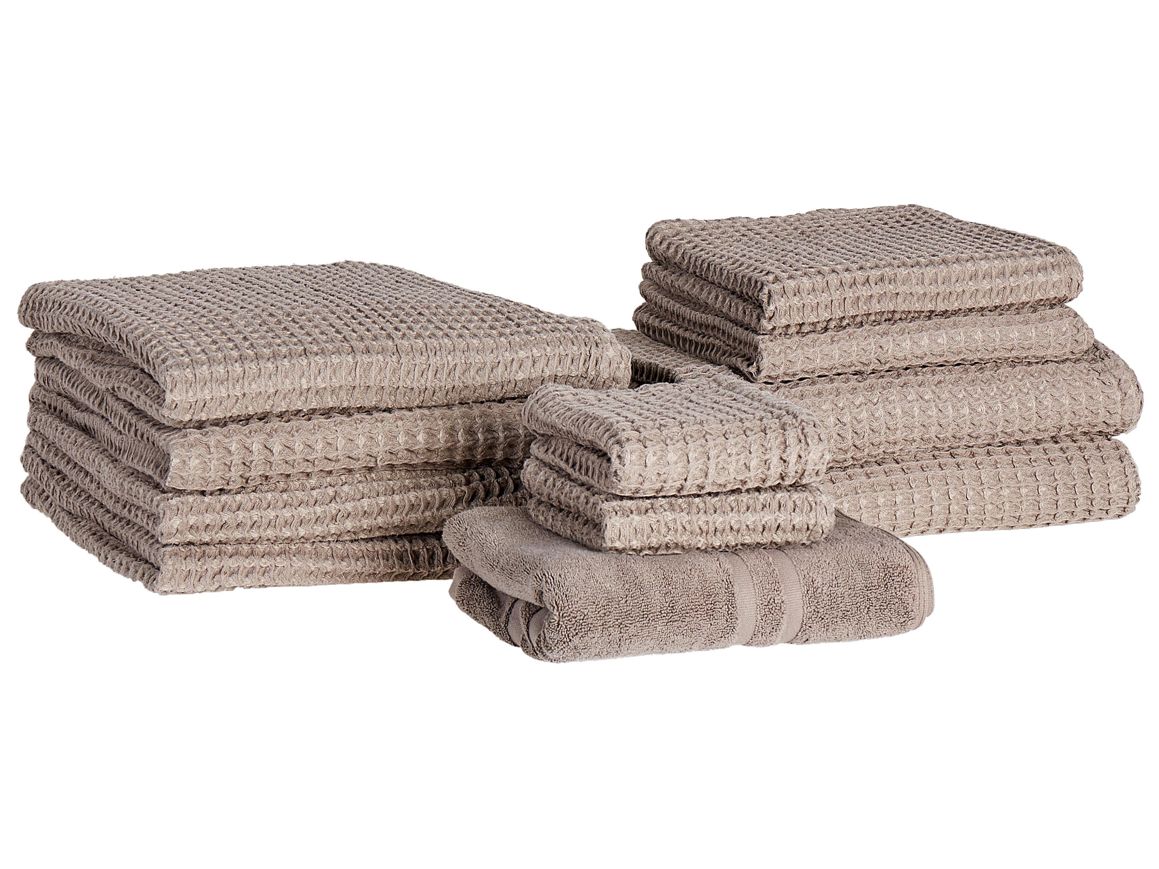 11-delige handdoekset AREORA Katoen Taupe