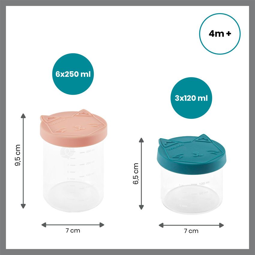 Lot de 9 pots de conservation Isy Bowls - 6 x 250 ml et 3 x 120 ml - Ecru