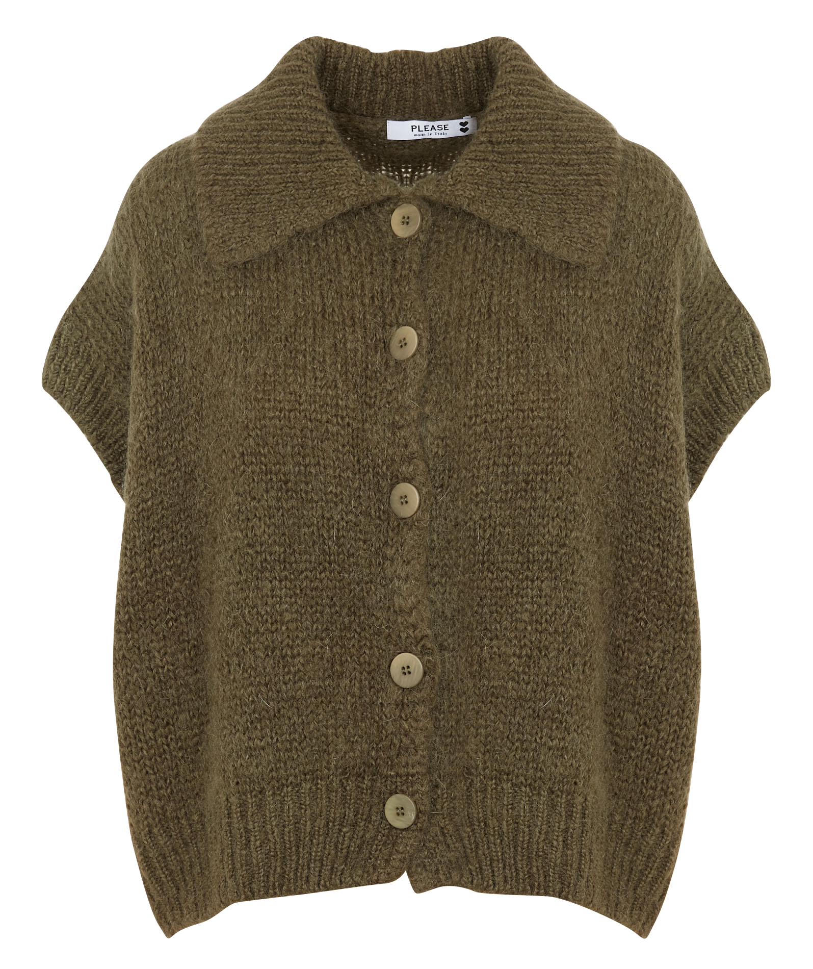 Gilet col classique ample | Kaki