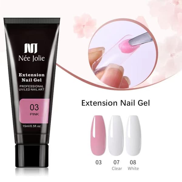 Poly Builder Gel Kit med UV-lampe for Negler / Polygel Nail Art