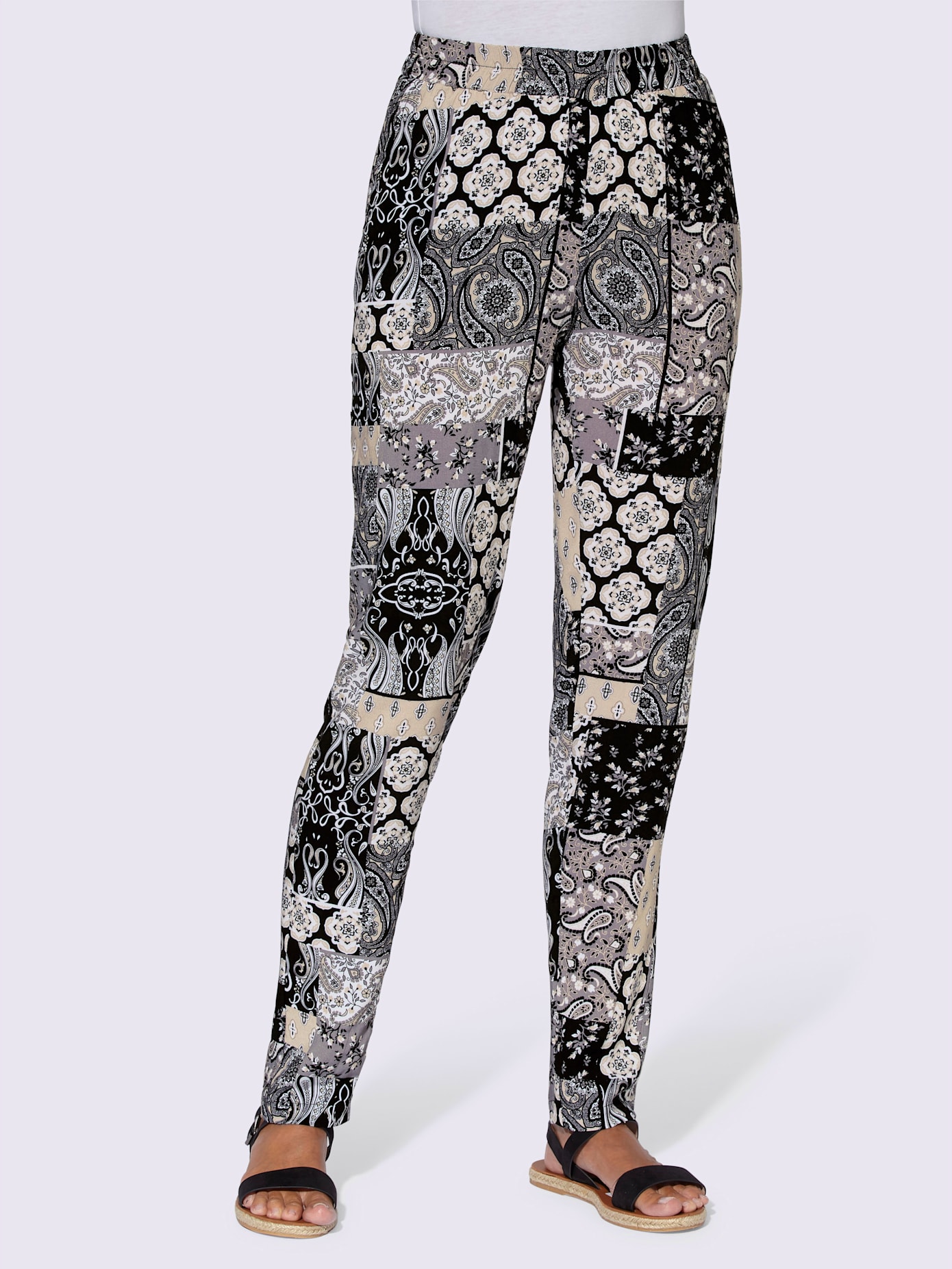 Pantalon motif patchwork