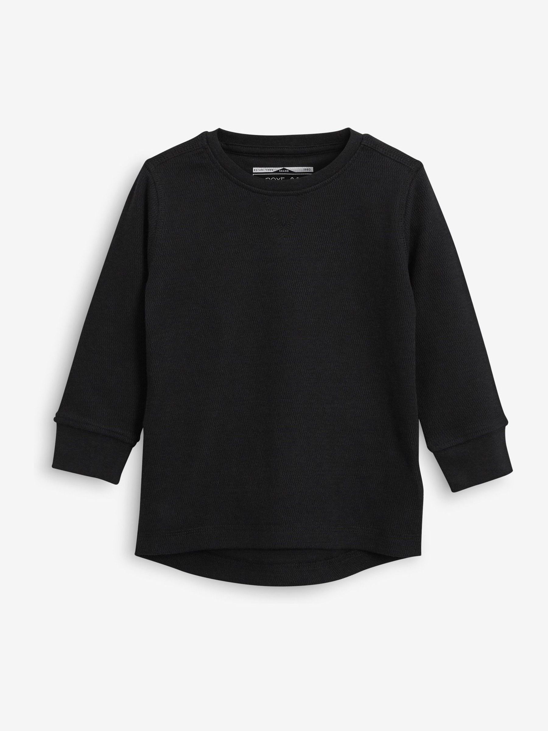 Zwart/wit - Set van 3 T-shirts met lange mouwen en textuur (3mnd-7jr)