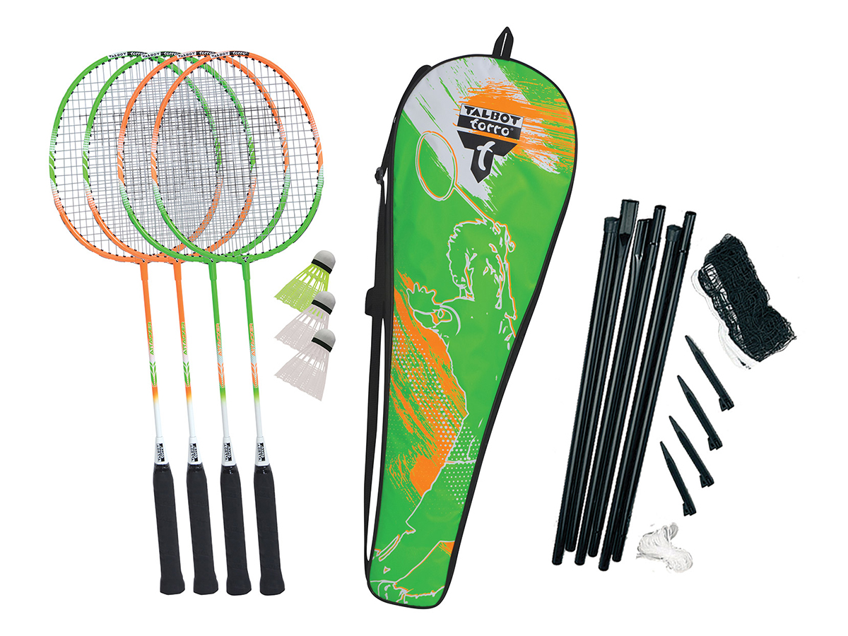 Talbot Torro Attacker 4-persoons badmintonset met net