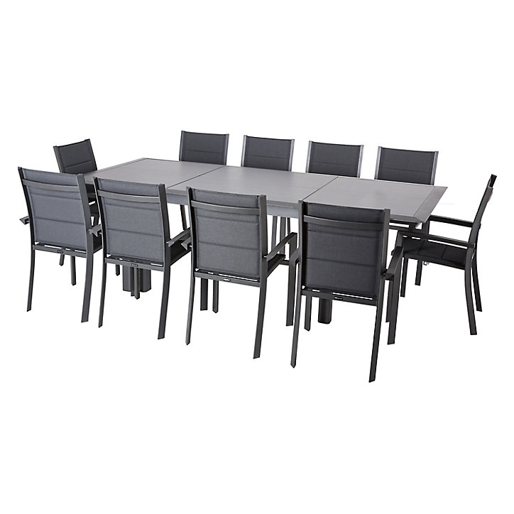 Table de jardin extensible Allure en aluminium coloris graphite L.160/254 x l.115 x H.76 cm