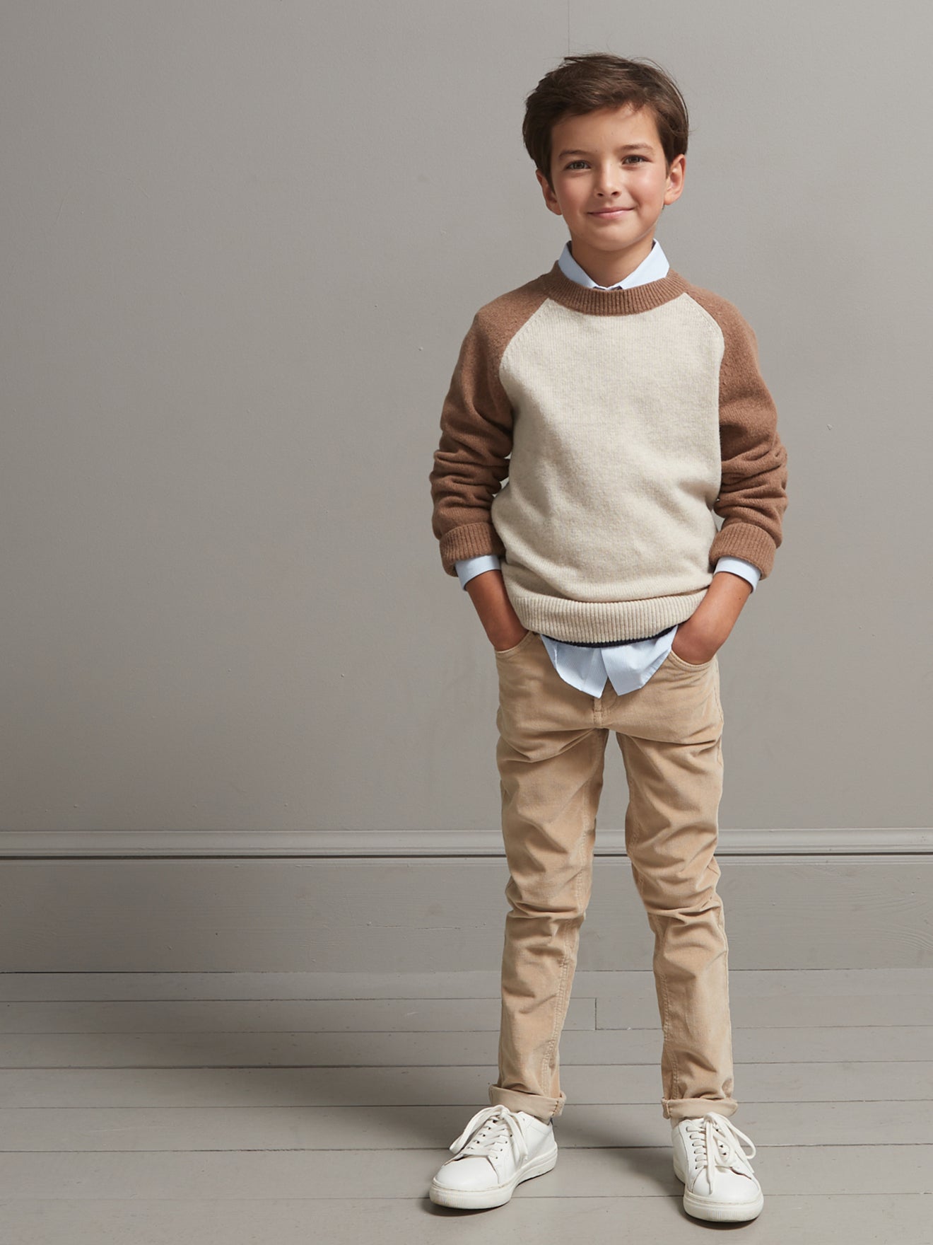 Pull bicolore Garçon en lambswool