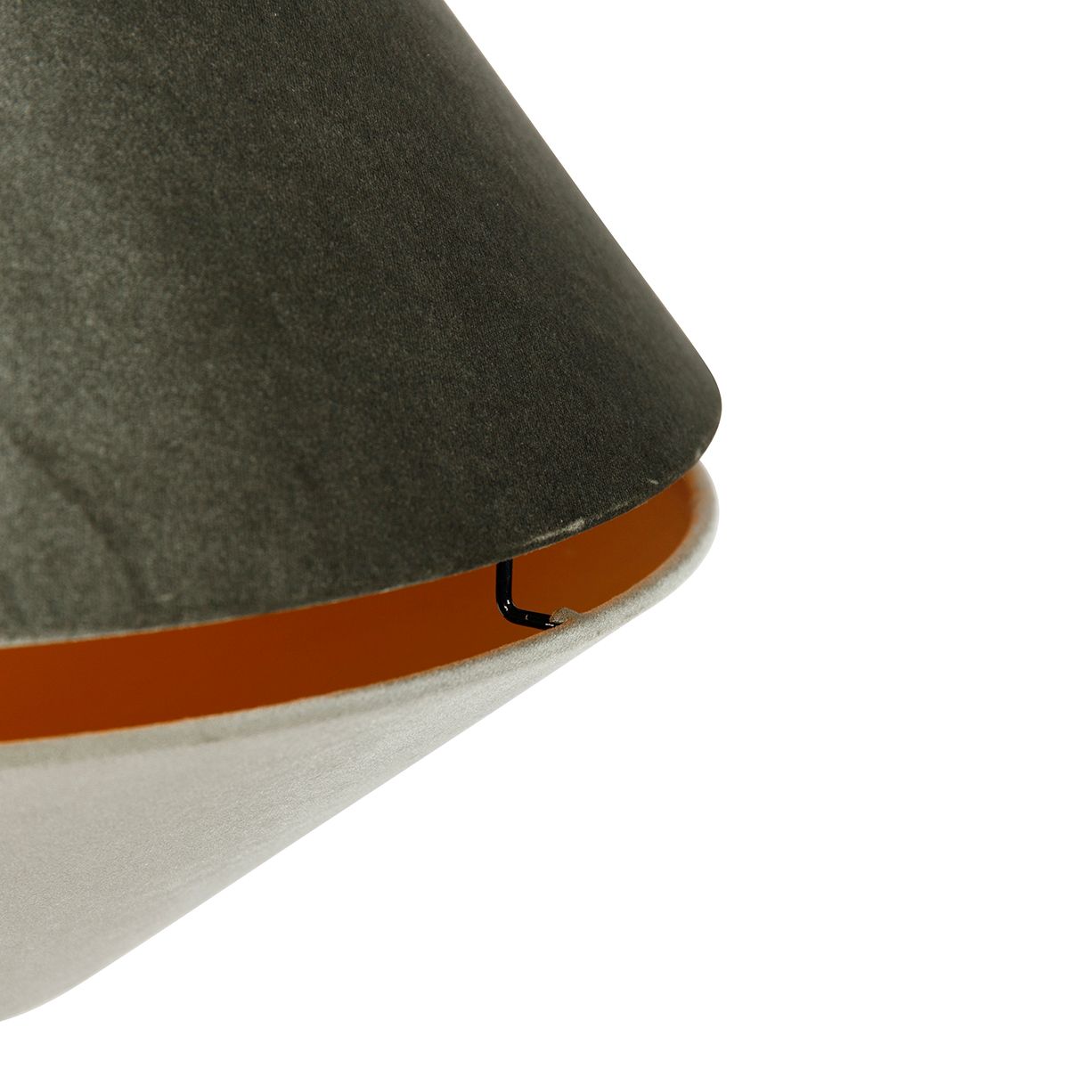 Moderne hanglamp brons met dubbele velours kap groen - Combi 1