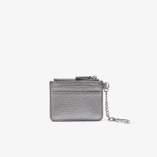 Porte-cartes femme Lacoste avec mousqueton en cuir grainé Portefeuilles & Petite Maroquinerie - Gris - Lacoste - Femme