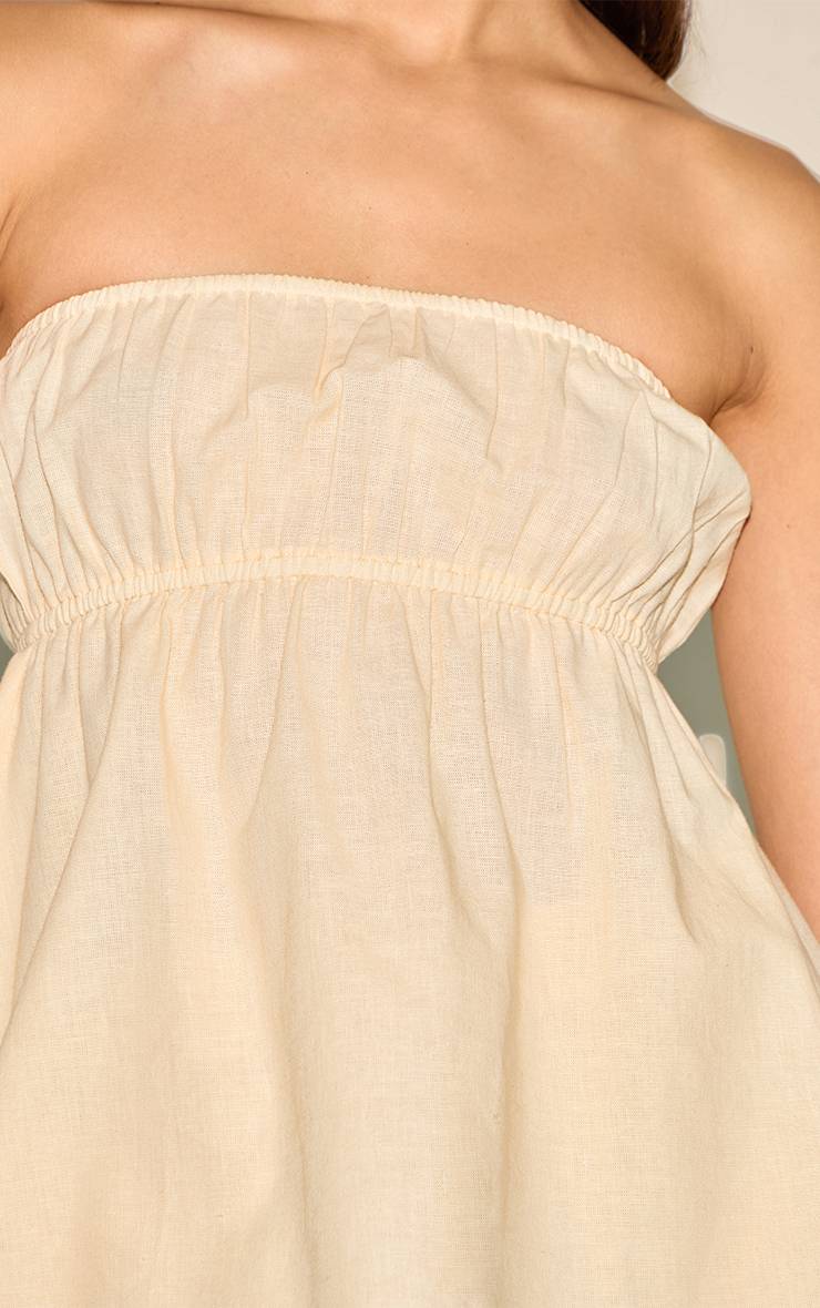 Butter Yellow Top Bandeau À Basque Effet Lin