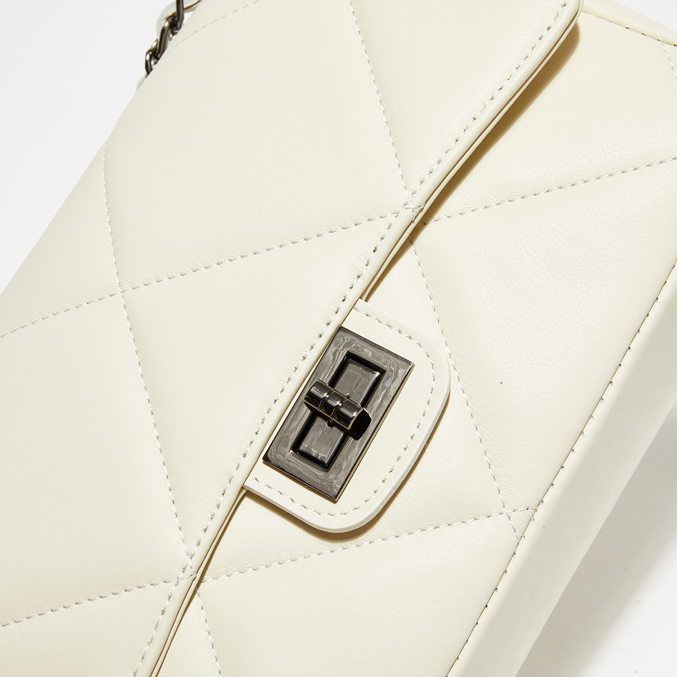 Christian Laurier Sac porté épaule en Cuir Lena blanc cassé - 29x18x8.5 cm