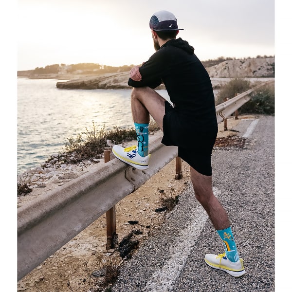 Chaussure running VEETS TRANSITION KNIT MIF1 BLANC/BLEU/JAUNE