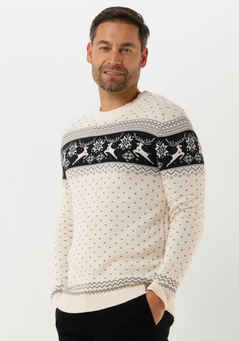 SELECTED HOMME witte selected homme trui slhnewdeer ls knit crew neck w
