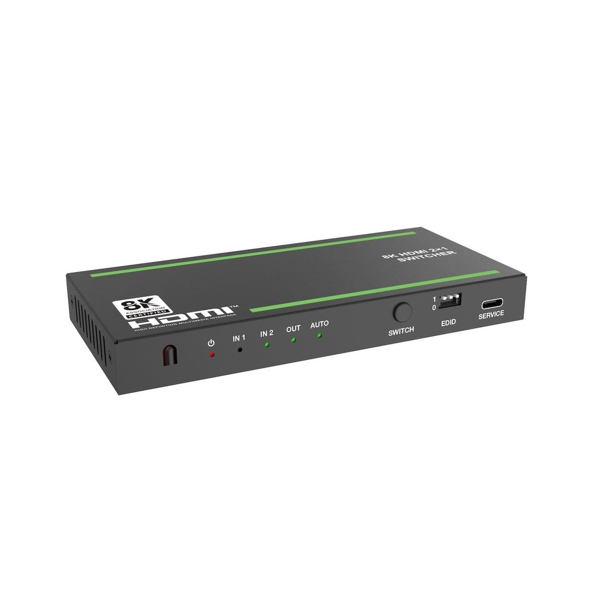 NÖRDIC 8K HDMI 2.1 Switch og Extractor 2 til 1 8K60Hz 4K120Hz CEC HDR Dolby Atmos, True HD, Digital Plus, DTS-HD Master