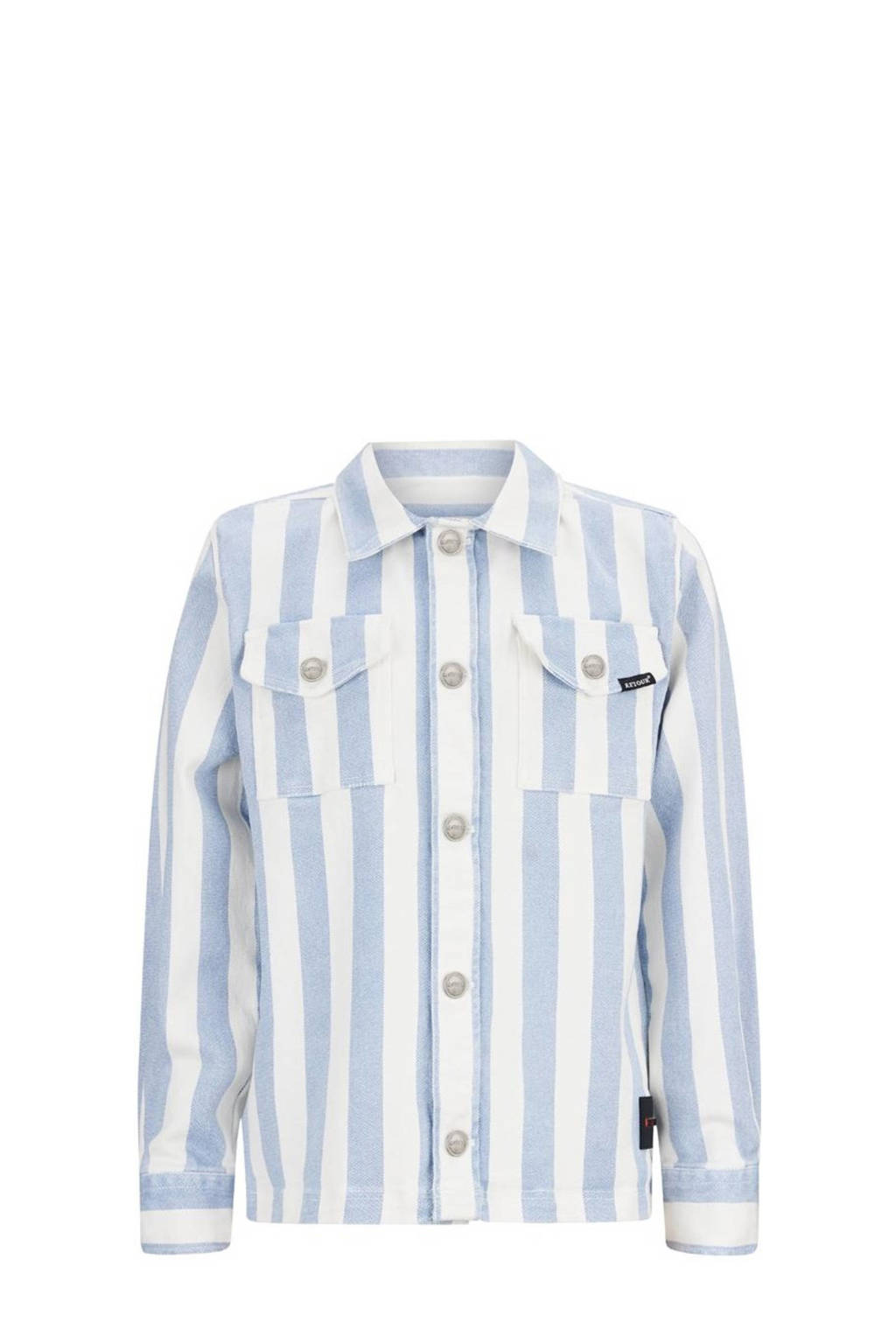 Retour Jeans overshirt Bruce lichtblauw/wit