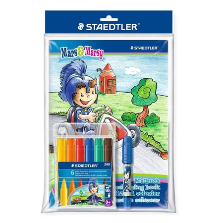 STAEDTLER® 340 SET1BP Noris Club jumbo Fasermaler Mars und Marsy, Malset für Jungen
