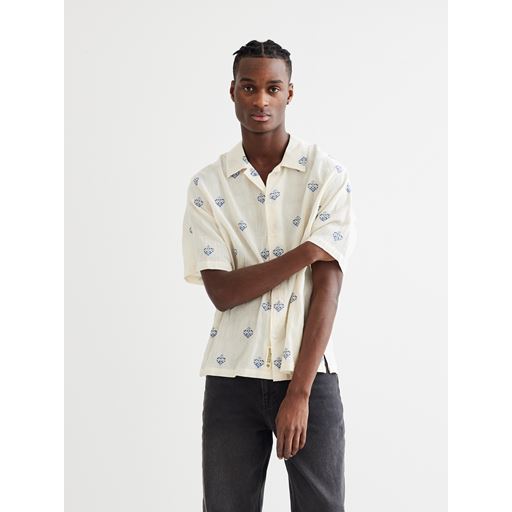 Woodbird Sunny Flower Skjorte, Off White, S