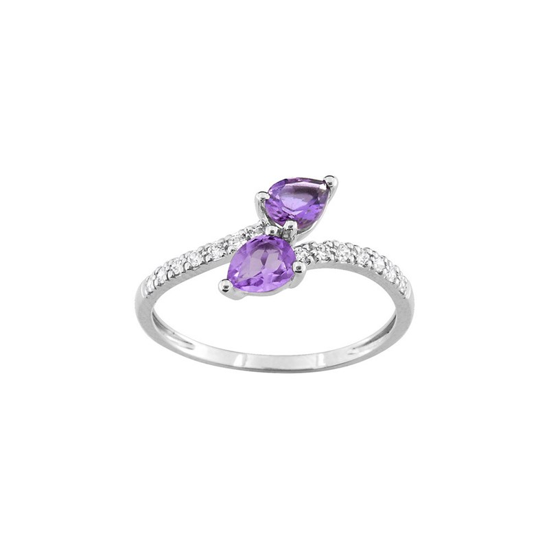 Bague Femme - améthyste - Or 9 Carats