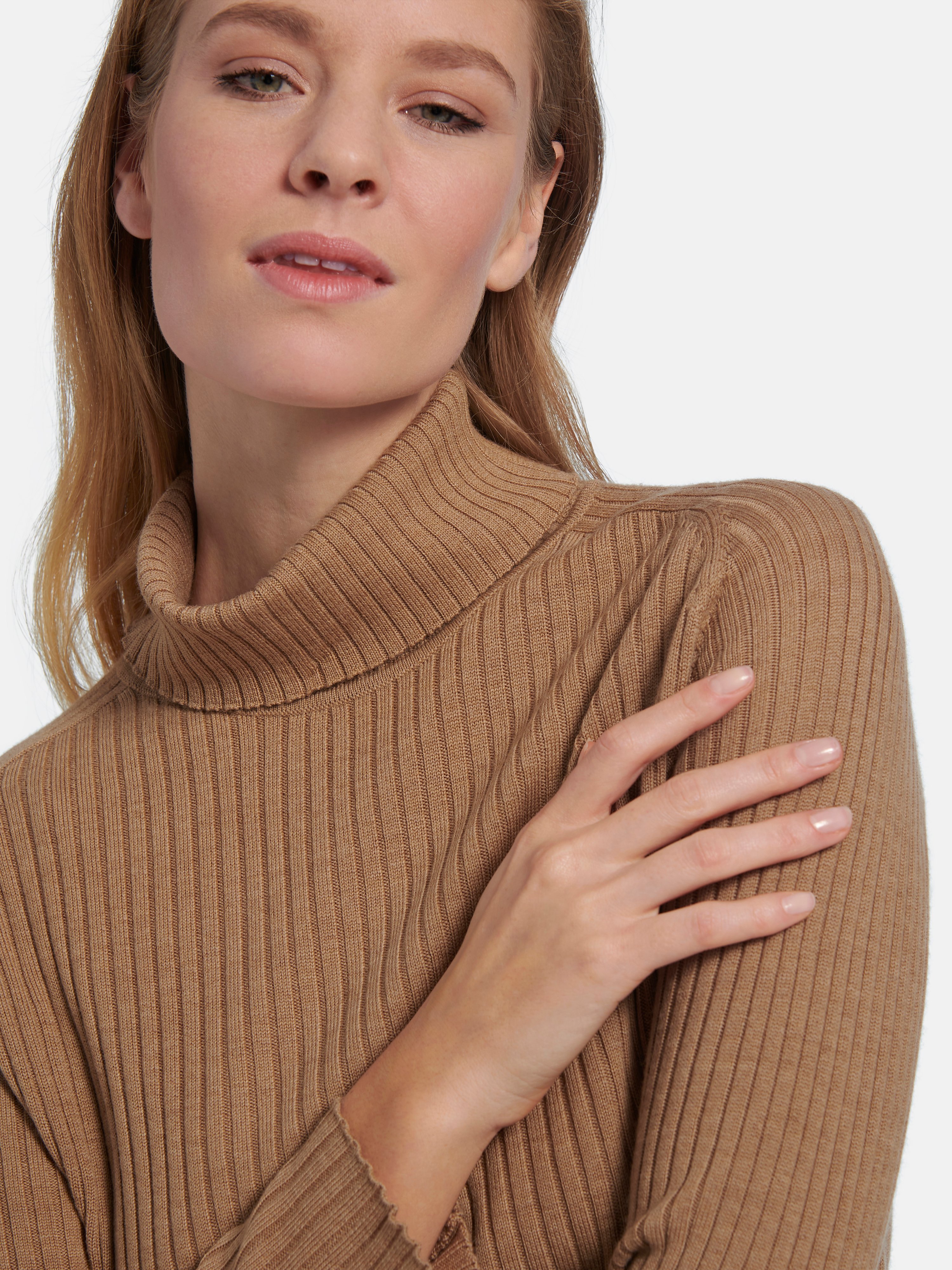 Rollkragen-Pullover aus 100% Schurwolle-Merino