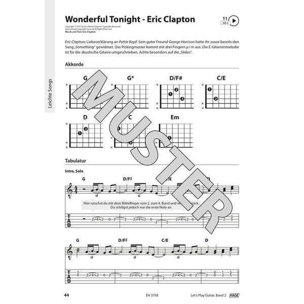 Hage Musikverlag Let's Play Guitar Vol.2