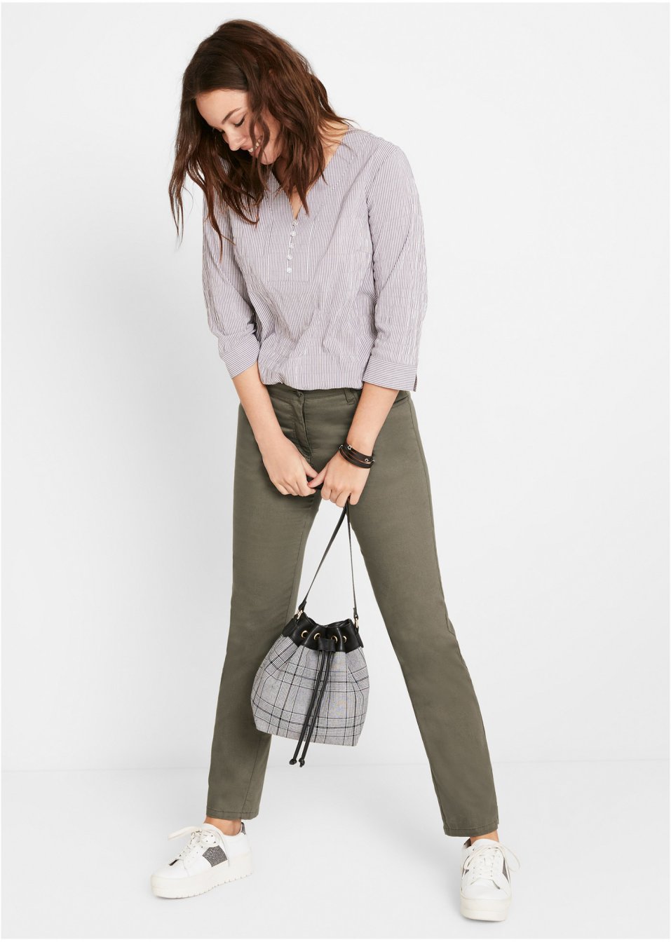 Pantalon super stretch, taille confortable, longueur cheville