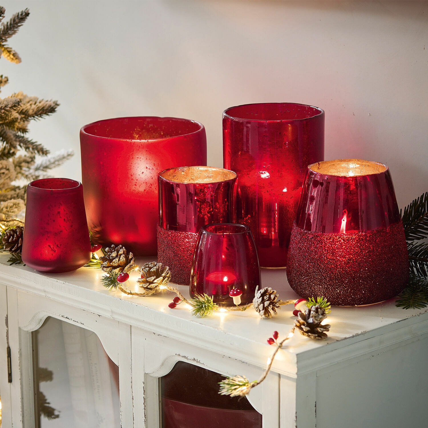 Windlicht 6er Set Paro rot