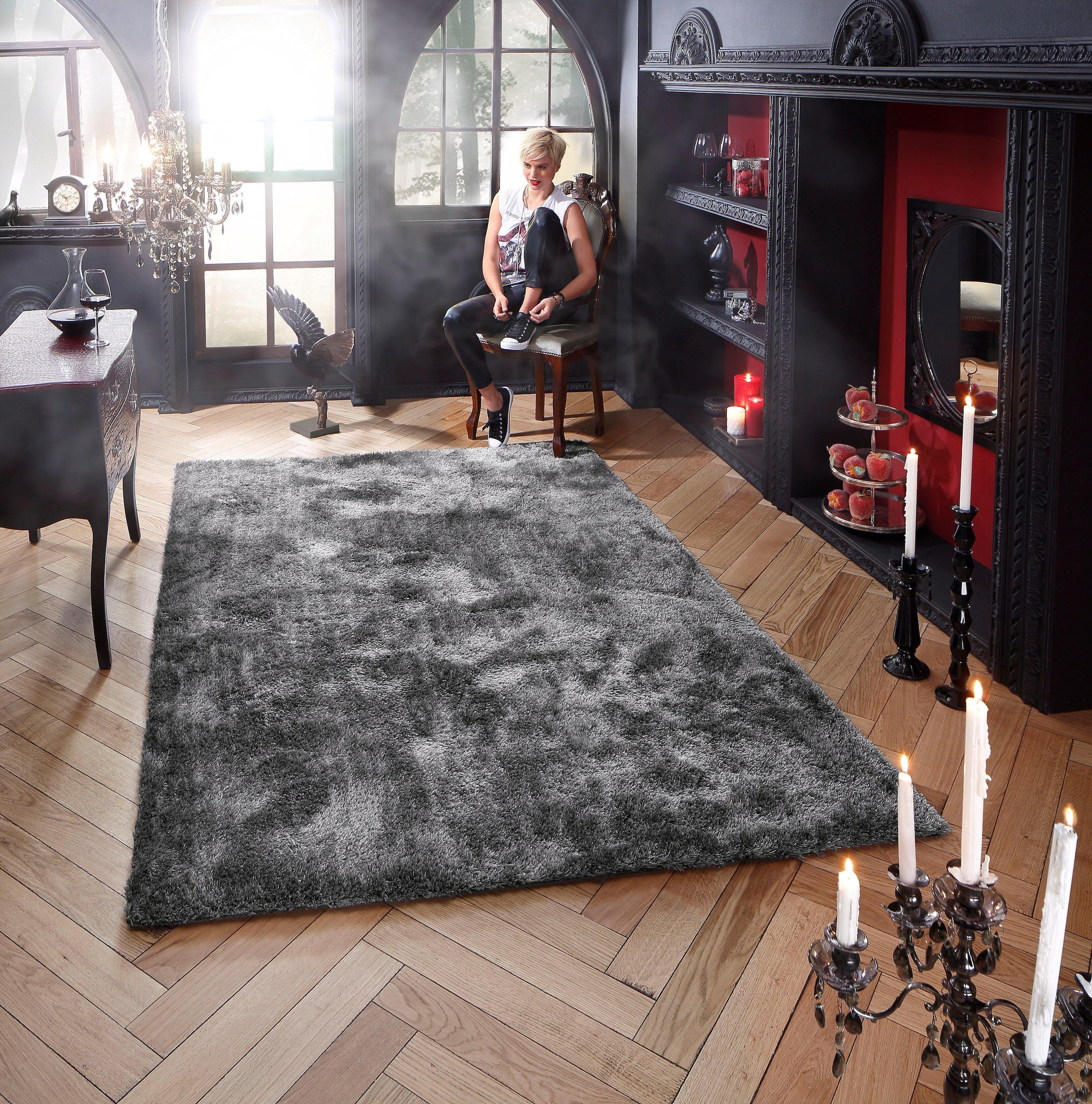 Bruno Banani Teppich »Dana Teppich, besonders weich und kuschelig, Kundenliebling« rechteckig 30 mm Höhe uni, Mikrofaser Teppiche, Wohnzimmer, Schlafzimmer, Esszimmer