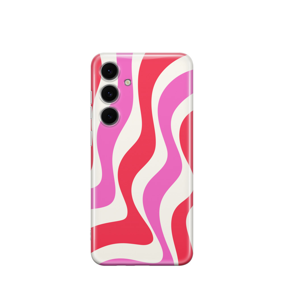 Samsung Galaxy S24 FE Gummi Hülle Rosaroter Wirbelwind - Pink