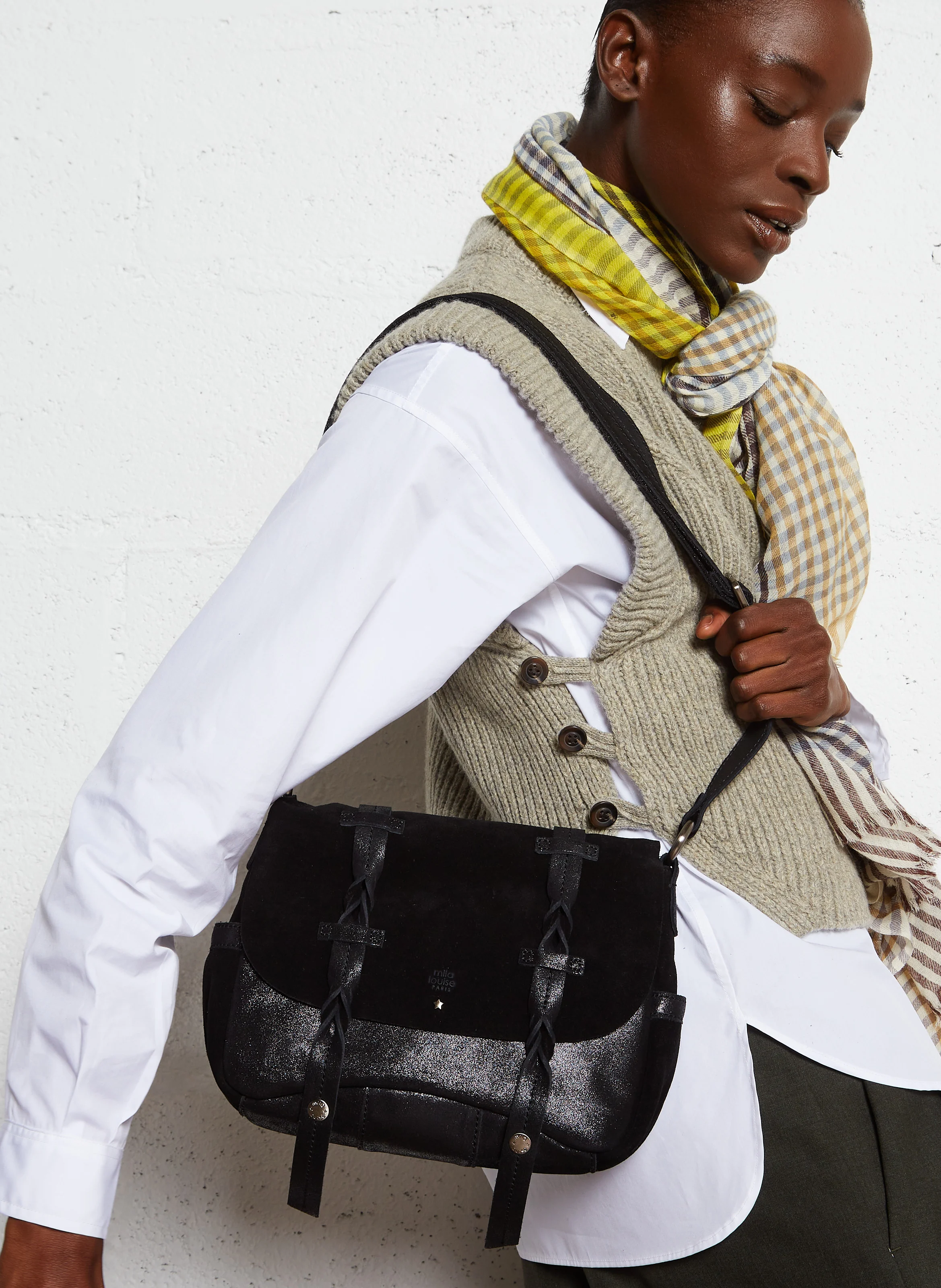 ALESS - Besace en cuir | Noir