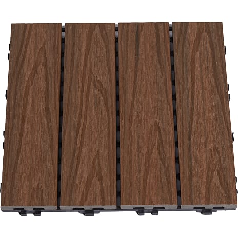 Hortus gulvflise 4-pak - teak